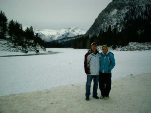 My baby bro and I in Lake Louise