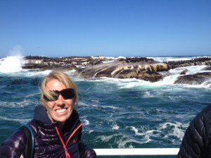 Laughing at the seals.