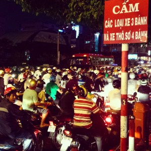 Cars are taxed 300% so everyone in Vietnam owns small motorbikes.